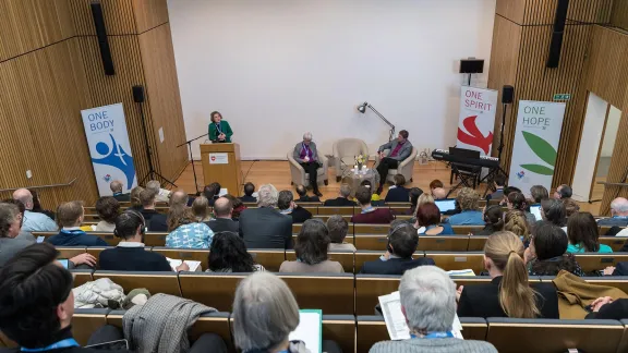Vice president for Western Europe Pröpstin Astrid Kleist addresses the Pre-Assembly alongside Professor Antje Jackelén and Archbishop Urmas Viilma. Photo: LWF/A. Hillert Vice president for Western Europe Pröpstin Astrid Kleist addresses the Pre-Assembly alongside Professor Antje Jackelén and Archbishop Urmas Viilma. Photo: LWF/A. Hillert